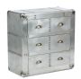 Aerospace Tarnished Silver Metal Chest of Drawers